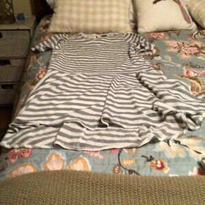 Ann Taylor Dress Gray And White Stripe Size XXS